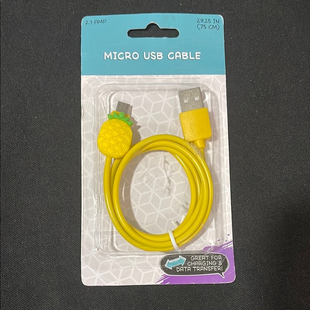 Yellow Pineapple Micro USB Cable